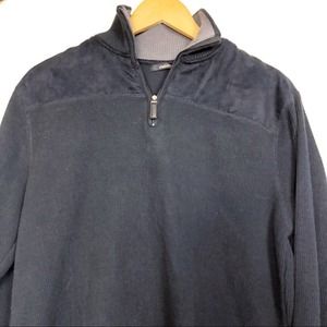 Claiborne Men’s Black Quarter Zip Pullover Sweater Size Medium